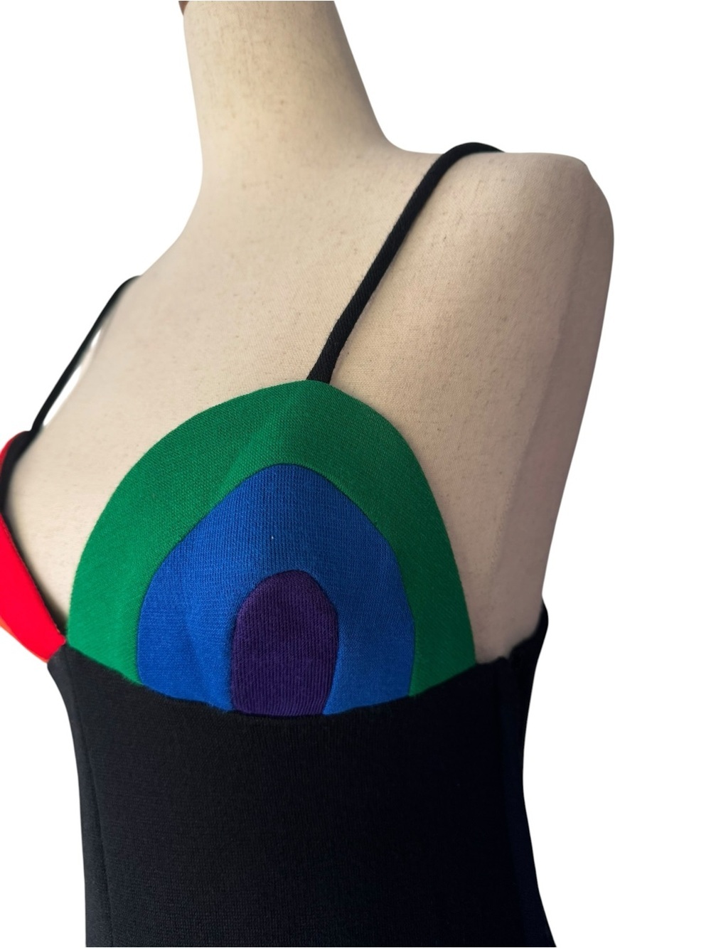 Vintage 70s Carol Paulson for Rainbow of California Black Maxi Dress Rare Mod S - Picture 6 of 14